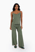 Cotton jersey tank top with adjustable thin straps